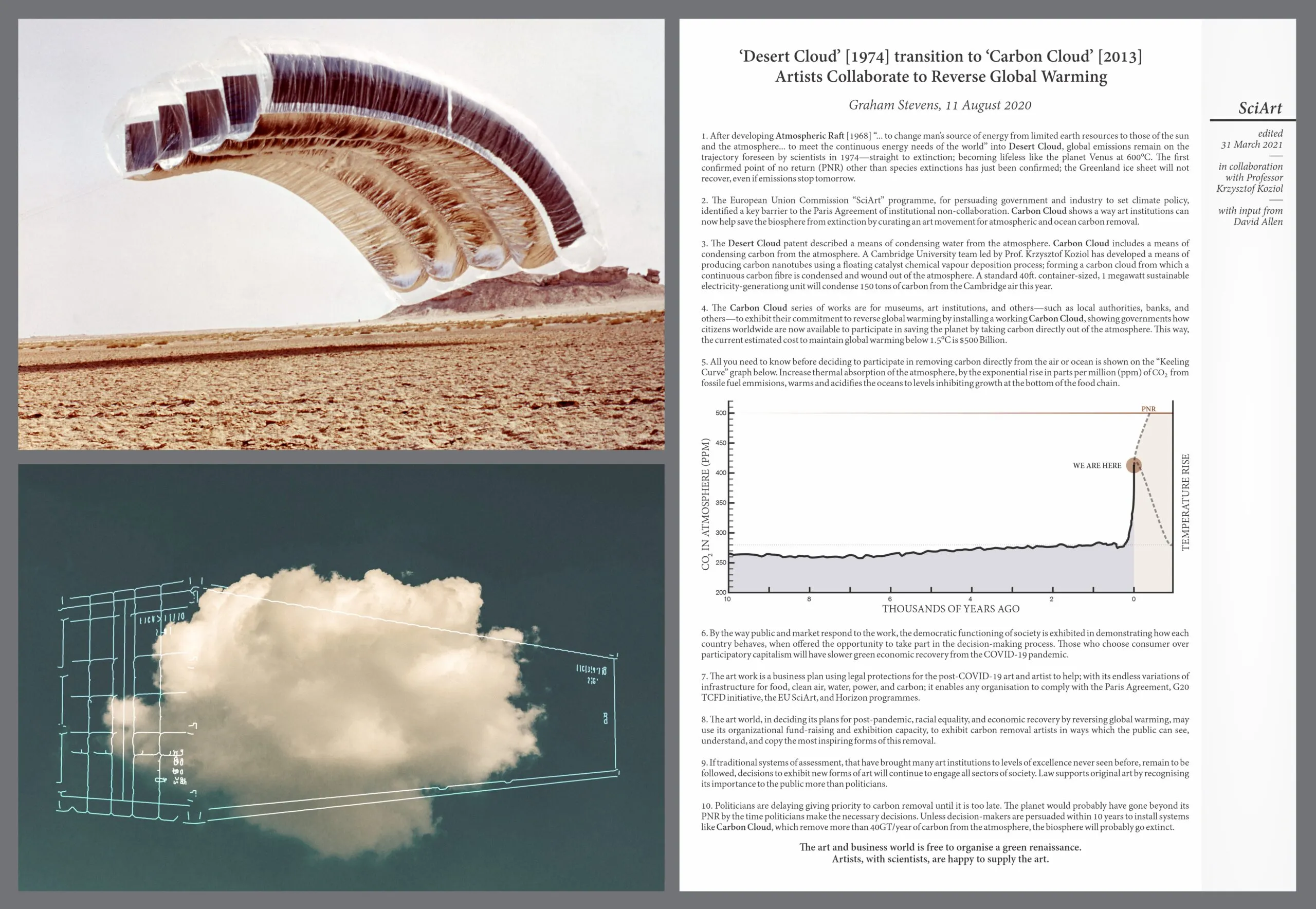 From Desert Cloud to Carbon Cloud — installation by David Allen